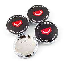 Vossen Center Caps (Black & Red)