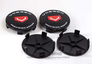 Vossen Center Caps (Black & Red)