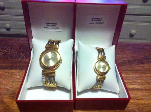 Matching men's & women's Michel Herbelin watches. Unwanted gift. Never used. As new in original box.