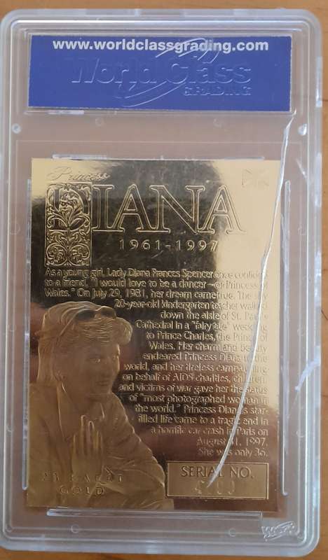 1997 23 KARAT GOLD PRINCESS DIANA LIMITED EDITION CARD (Cover was damaged in packing)