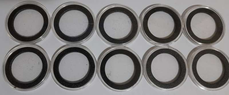 10X CLEAR ROUND AIRTIGHT COIN HOLDERS 40MM (1 BID FOR ALL)