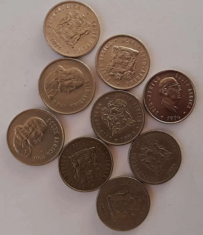 LOT OF 54 OLD SOUTH AFRICAN COINS (BID FOR LOT)