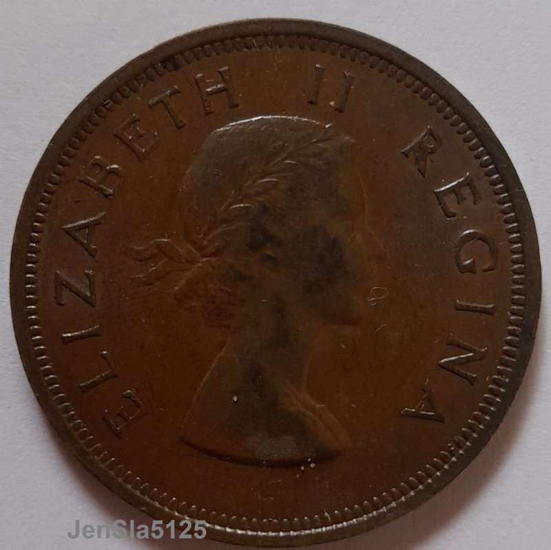 South African UNCIRCULATED 1956 1D coin