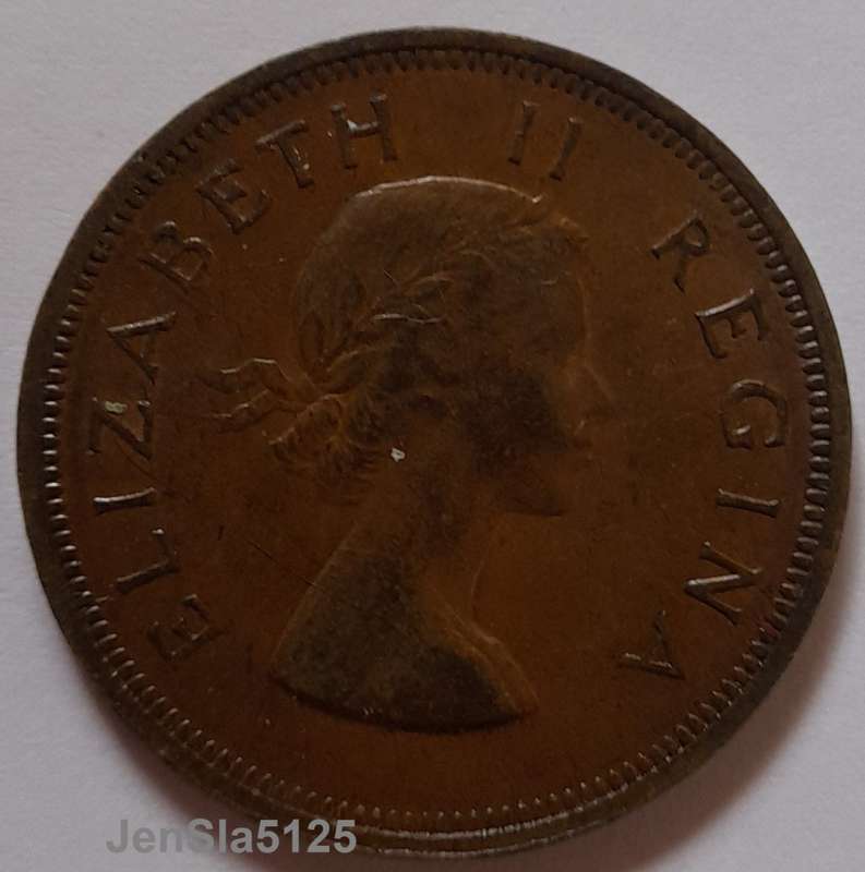 South African UNCIRCULATED 1957 1D coin