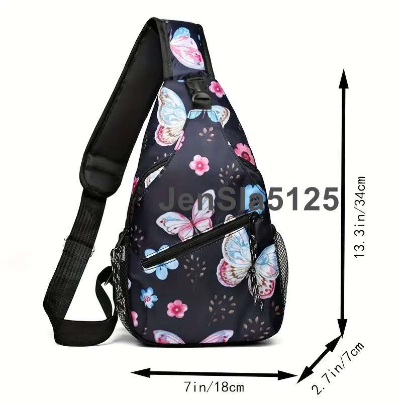 NEW IN - Ladies Leaf Print Cycling Strap Cross Body Shoulder Bag