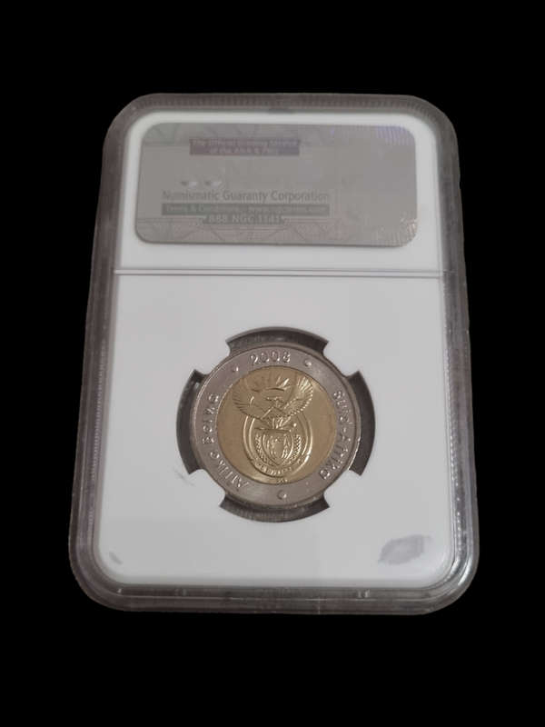 South Africa: 2008 Mandela 90th Birthday R5, NGC Ms67