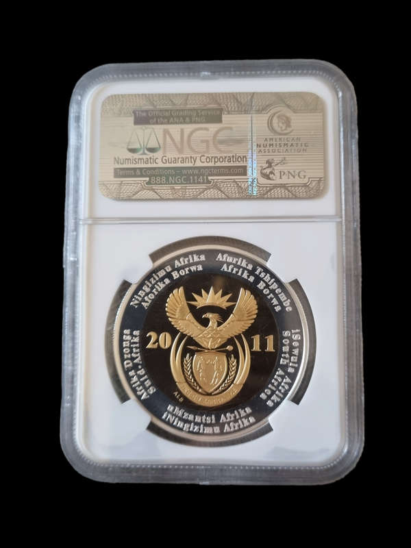 Top Pop! South Africa: 2011 Silver R5 Crown, Rand 90th Anniversary, NGC Pf70