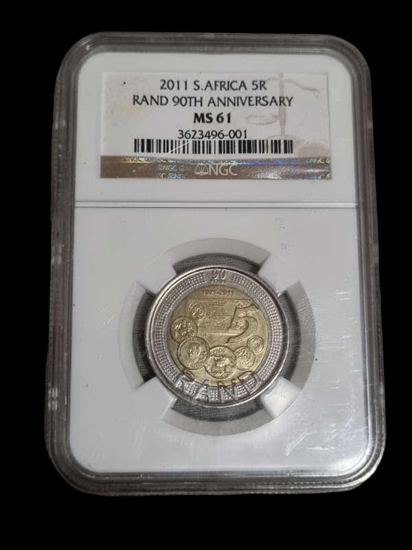 2011 R5, Rand 90th Anniversary. MS61 NGC graded.