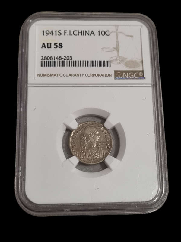French Indo China: 1941S AU58 10c