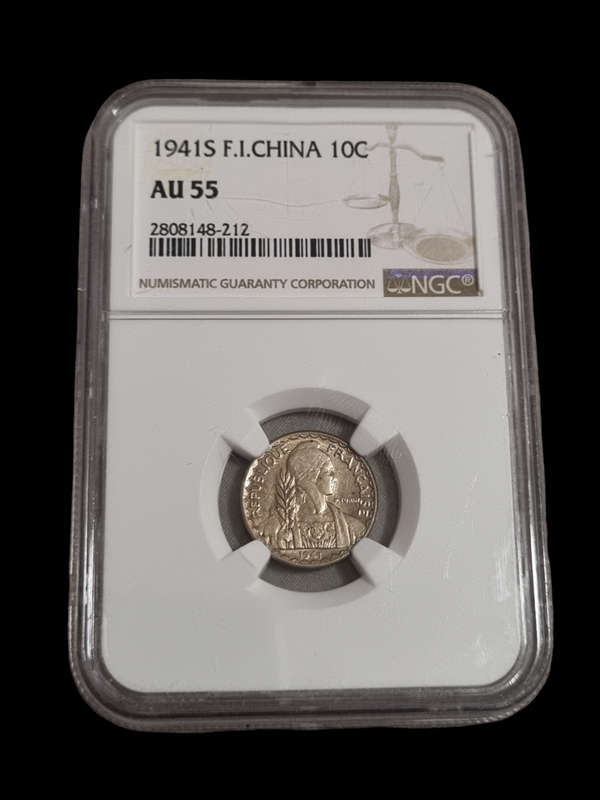 French Indo China: 1941S AU55 10c