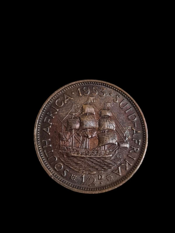 South Africa: Unc 1953 Half Penny
