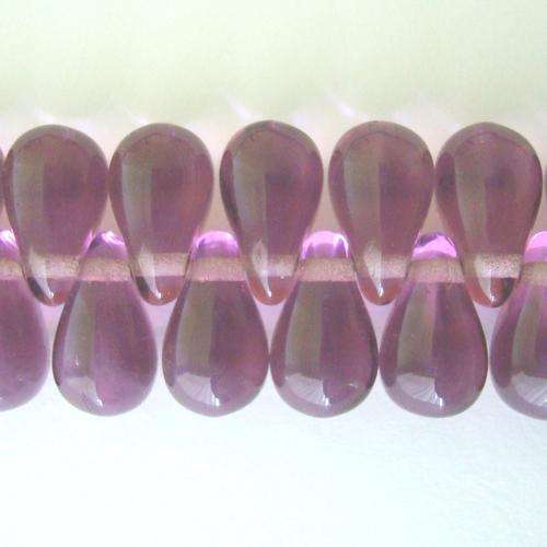 Czech Glass Drop 6x10mm 70pc - (+/- R0.26 each) - Amethyst
