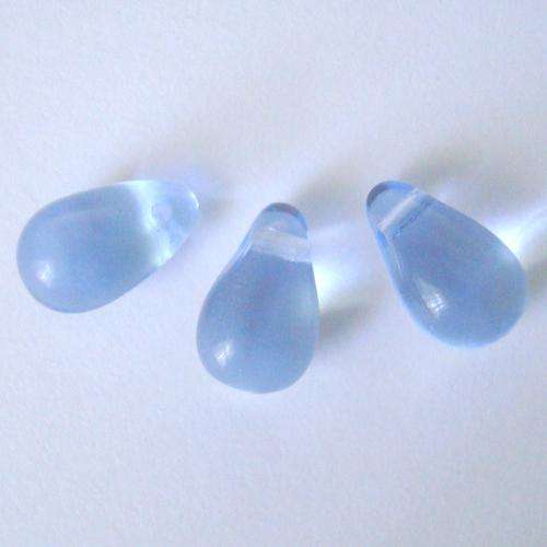 Czech Glass Drop 6x10mm 70pc - (+/- R0.26 each) - Sapphire Light