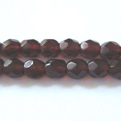 Czech Fire Polished 4mm 100pc - (+/- R0.16 each) - Garnet