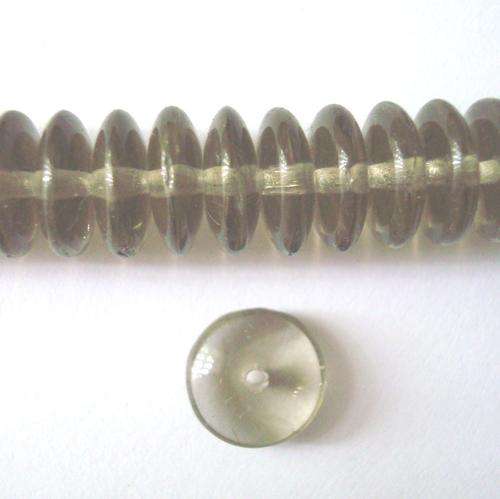 Czech Glass Nightingale Discs 10x3mm 50pc - (+/- R0.34 each) - Black Diamond