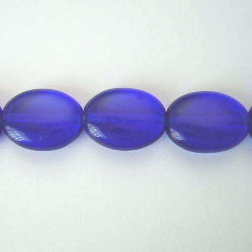 Czech Glass Flat Oval 12x9mm 30pc - (+/- R0.47 each) - Sapphire