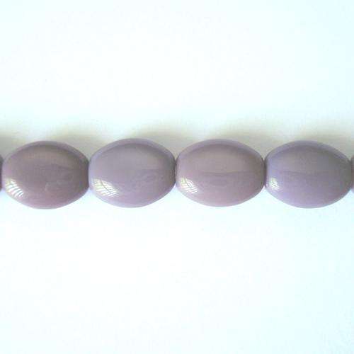 Czech Glass Flat Oval 9x7mm 40pc - (+/- R0.25 each) - Opaque Purple