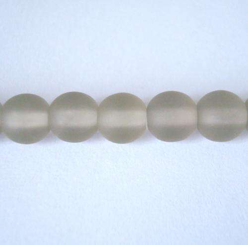 Czech Glass Round 6mm 60pc - (+/- R0.17 each) - Frosted Black Diamond