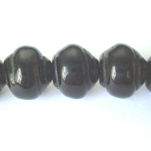 Czech Glass Round Twisted 10mm 40pc - (+/- R0.63 each) - Jet