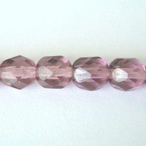 Czech Fire Polished 6mm 40pc - (+/- R0.38 each) - Amethyst