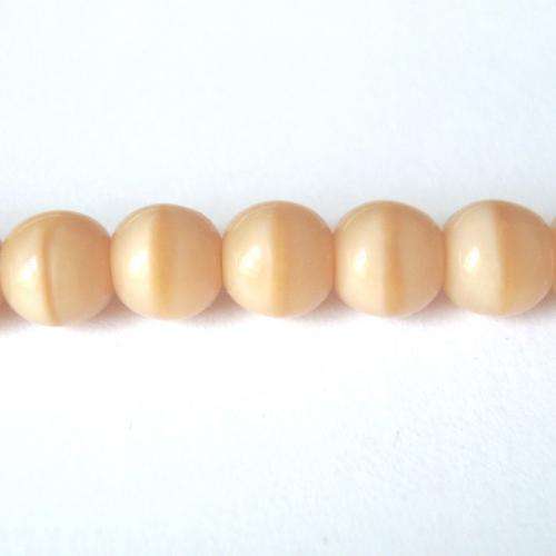 Czech Glass Round 6mm 60pc - (+/- R0.20 each) - Cloudy Opaque Dark Cream Beige