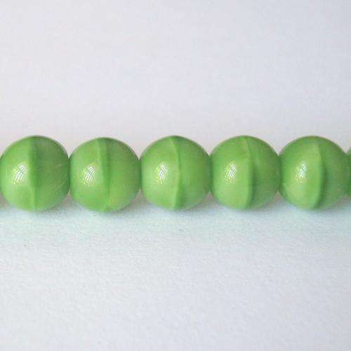 Czech Glass Round 6mm 60pc - (+/- R0.20 each) - Cloudy Opaque Green