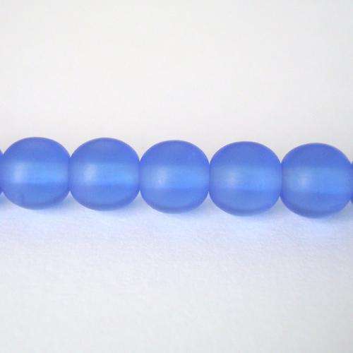 Czech Glass Round 6mm 60pc - (+/- R0.20 each) - Frosted Sapphire Med