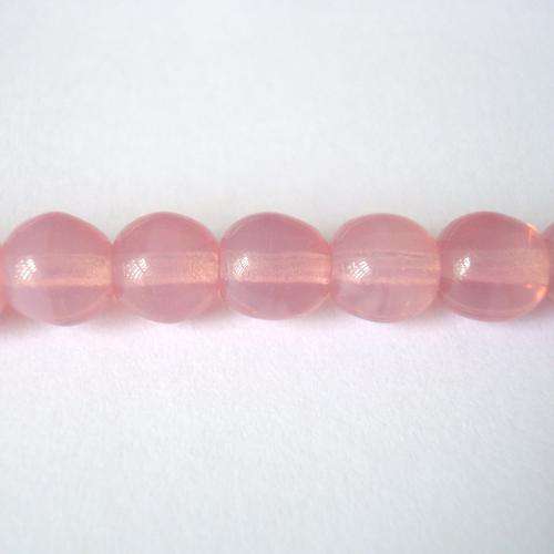 Czech Glass Round 6mm 60pc - (+/- R0.20 each) - Pink Alabaster Medium Dark