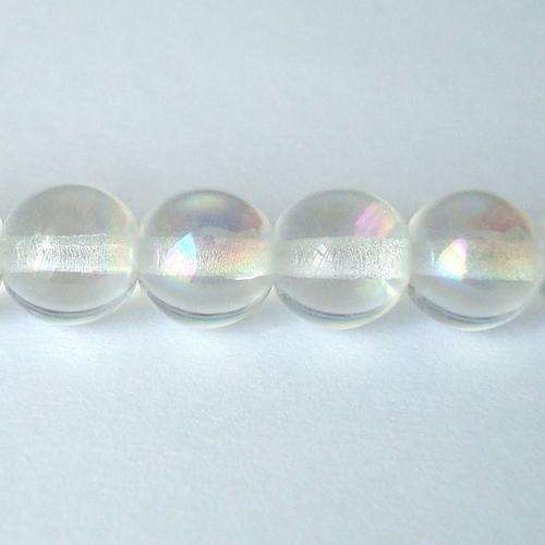 Czech Glass Round 8mm 50pc - (+/- R0.40 each) - Crystal AB