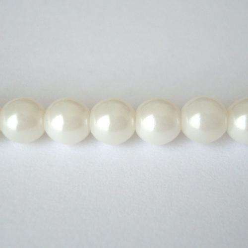 Czech Glass Round 5mm Pearl 100pc - (+/- R0.12 each) -Off White / Light Cream