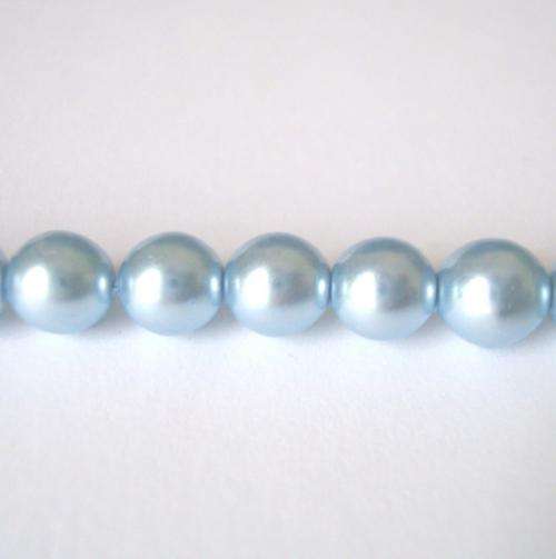 Czech Glass Round 6mm Pearl 80pc - (+/- R0.15 each) -Blue