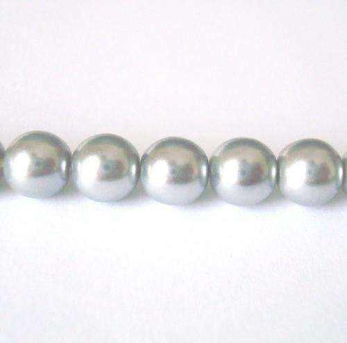 Czech Glass Round 6mm Pearl 80pc - (+/- R0.15 each) -Silver Grey
