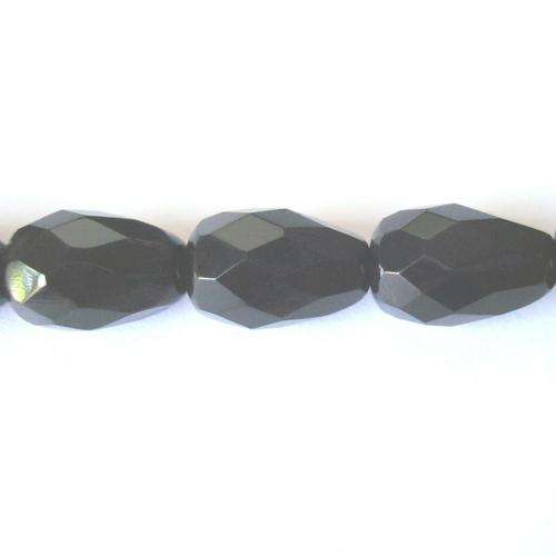Czech Fire Polished Pear 10x7mm 27pc - Jet