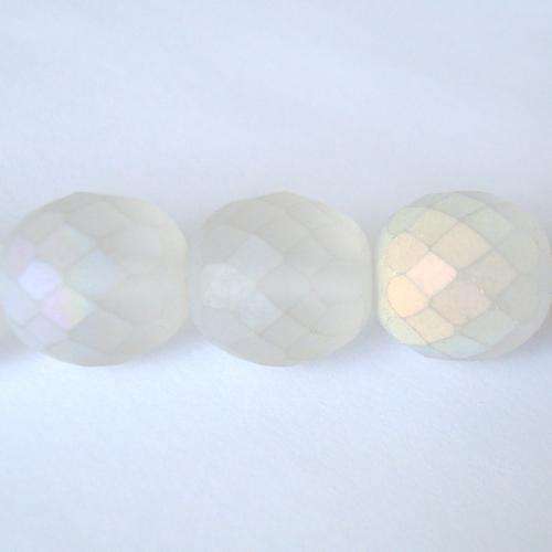 Czech Fire Polished 10mm 25pc - (+/- R1.08 each) - Frosted AB