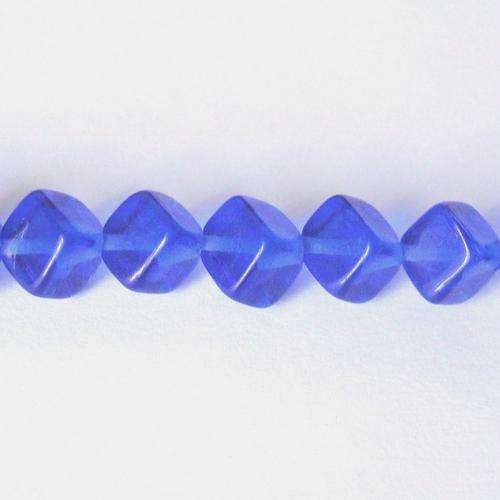 Czech Glass Diagonal Cube 8mm 45pc - (+/- R0.49 each) - Sapphire