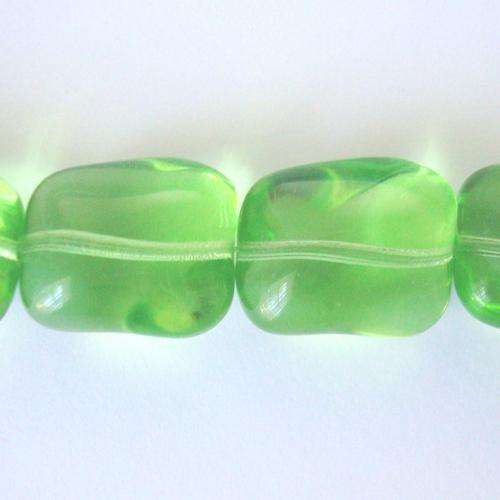 Czech Glass Nugget 18x15mm 14pc - (+/- R1.75 each) - Green