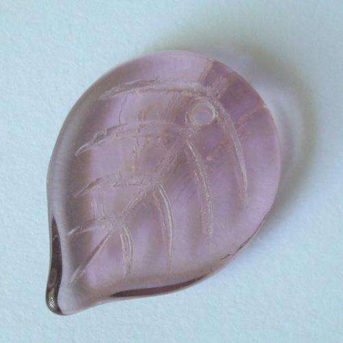 Czech Glass Leaf 18x13mm 25pc - (+/- R0.88 each) - Amethyst