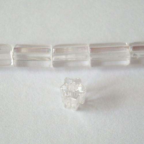 Czech Glass Cylinder Star 6x4mm 56pc - Crystal