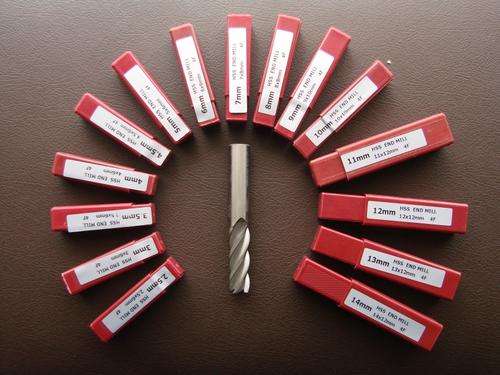 SET OF 15 STRAIGHT SHANK 4 FLUTE HSS END MILLS