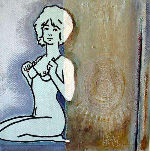 Nude - an original painting on box canvas - "nude"
