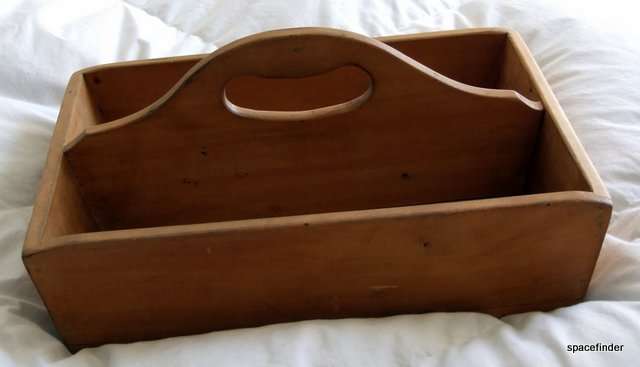 Old and well made rustic yellow wood yellowood  cutlery tray