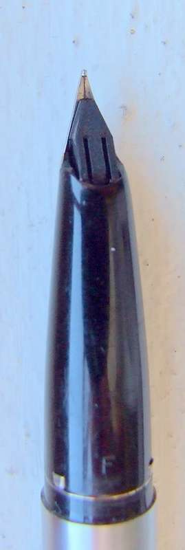 SHEAFFER Imperial 444 Fine Brushed Steel Body White Dot Fountain Pen short clip