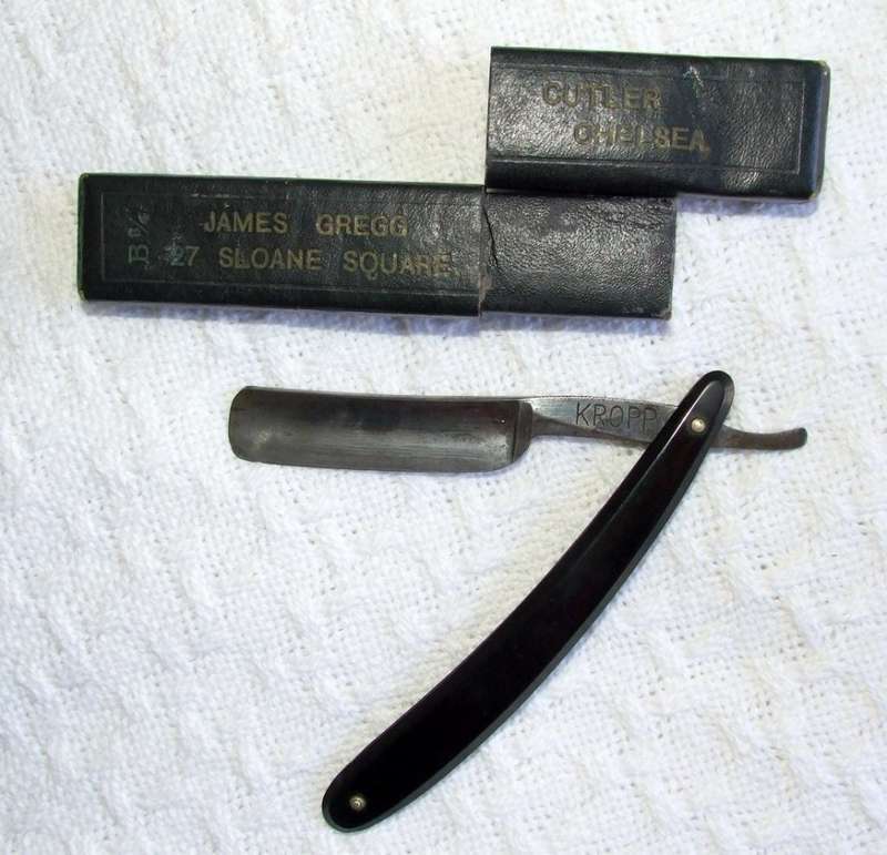 Vintage KROPP Straight Razor in good condition, in James Gregg, Cutler, Sloane Square, box