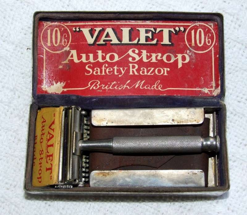 Vintage c1935 Valet Autostrop Single Edge Open Comb Safety Razor Original Metal Box Strop & Blades