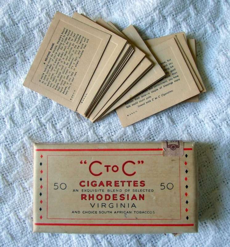 Rare Collection of WW2  "C to C" (Cape to Cairo) cigarette box and cards in good condition.