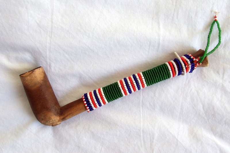 Xhosa beaded tobacco pipe