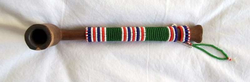 Xhosa beaded tobacco pipe