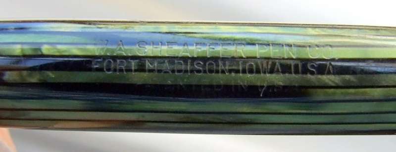 VINTAGE SHEAFFER CRAFTSMAN 14ct #5 Feather Touch NIB, STRIATED MARINE GREEN