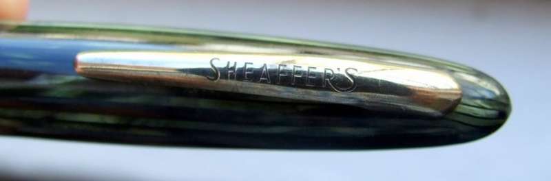 VINTAGE SHEAFFER CRAFTSMAN 14ct #5 Feather Touch NIB, STRIATED MARINE GREEN