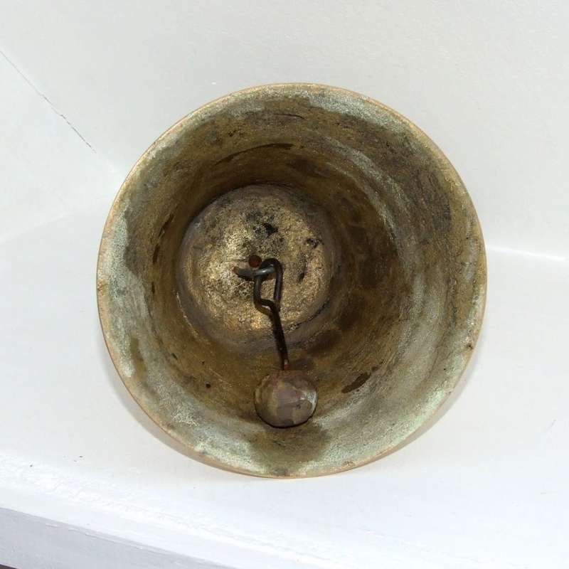Large Vintage Cast Brass "School" Bell -- LOUD!